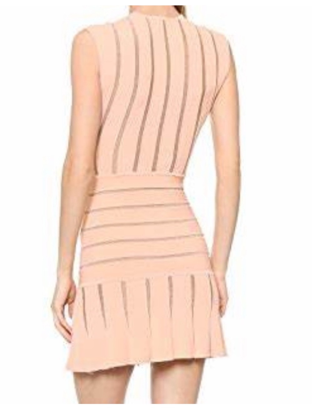 Ronny Kobo Blush Metallic Stripe Knit Fit & Flare Mini Dress Sz XS - Picture 4 of 11